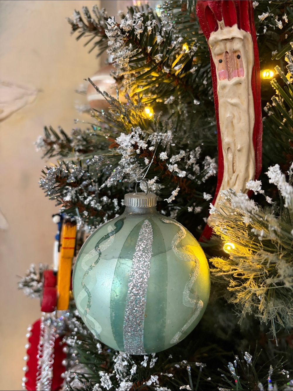 West Germany Vintage Mercury Glass Christmas Ornament